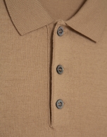 Jersey cuello tipo polo tricotado camel