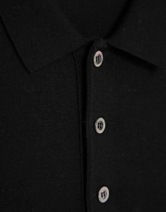 Black knitted polo neck sweater