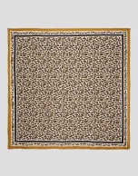 Camel animal print silk scarf