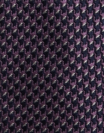 Pink/navy/white houndstooth silk tie