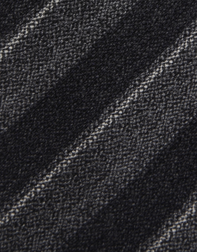 Corbata seda/lana rayas tonos grises