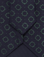 Navy green geometric jacquard silk tie