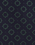Navy green geometric jacquard silk tie