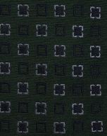 Green silk jacquard tie with navy/white flowers