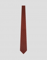 Corbata de seda rojo jacquard marino
