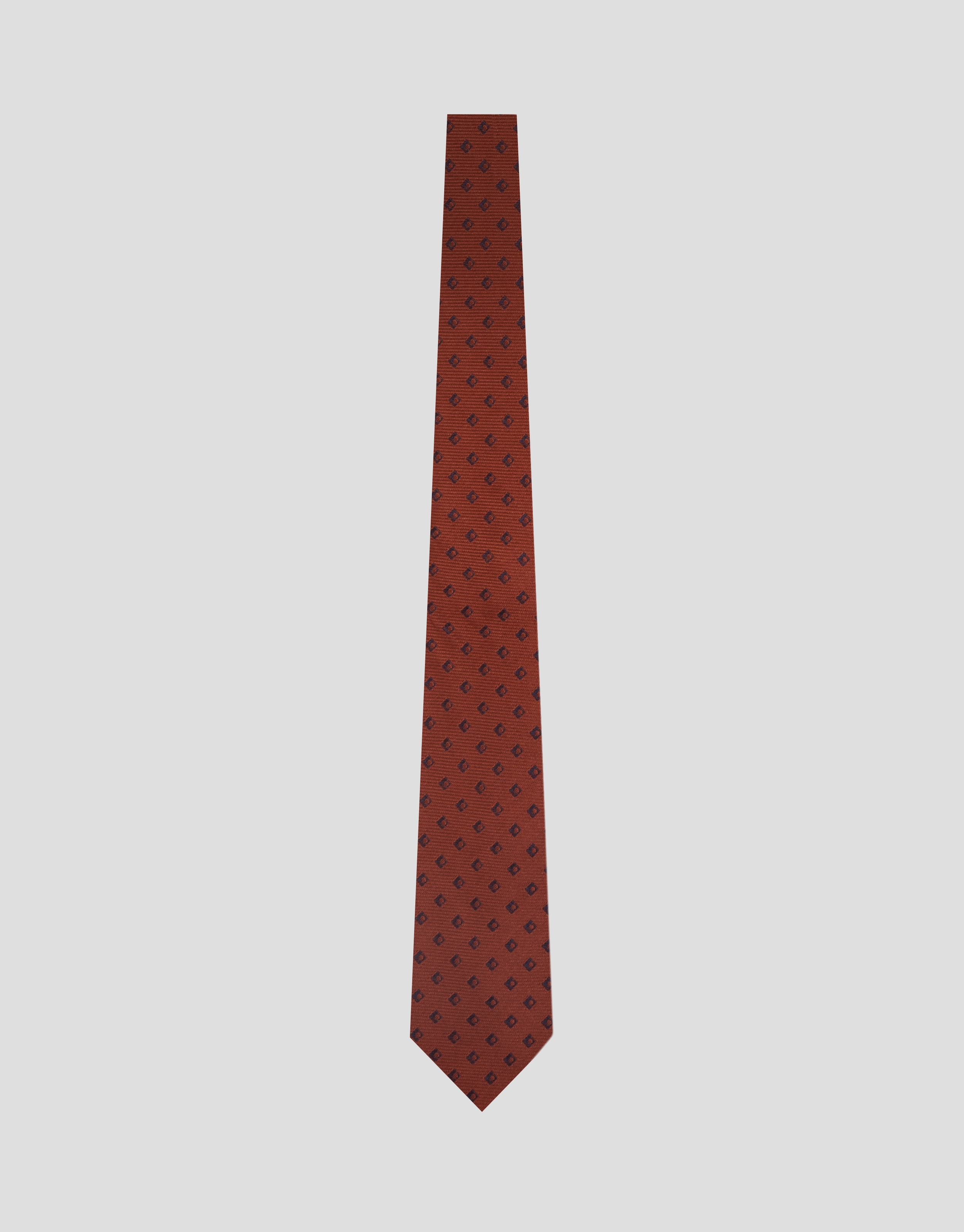 Corbata de seda rojo jacquard marino