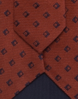 Corbata de seda rojo jacquard marino