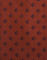 Corbata de seda rojo jacquard marino
