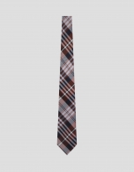 Corbata de seda cuadrados tonos rojo/marino/blanco