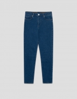 Pantalón vaquero slim talle alto azul