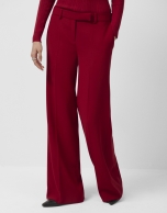 Pantalón recto crepe rojo