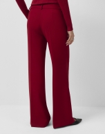Pantalón recto crepe rojo