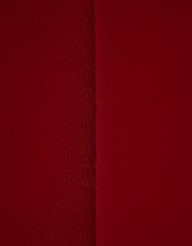 Pantalón recto crepe rojo