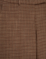 Pantalón recto cuadro cámel