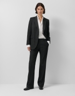 Pantalón recto raya diplomática negro