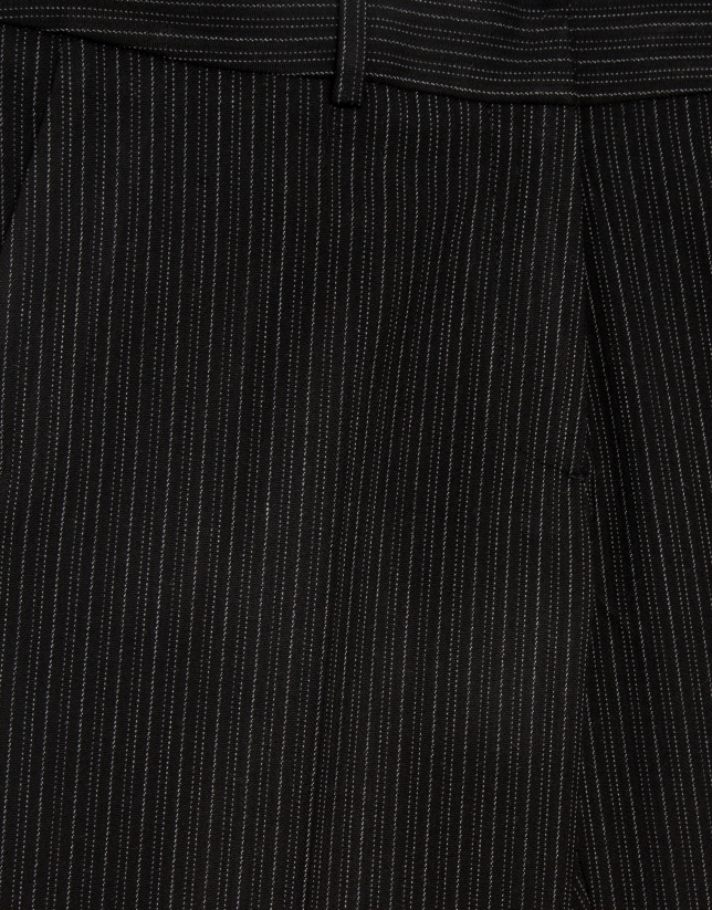 Pantalón recto raya diplomática negro