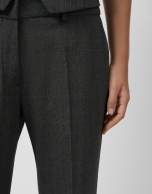 Medium grey Wales check straight trousers