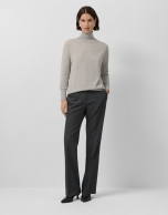 Pantalón recto gris melange
