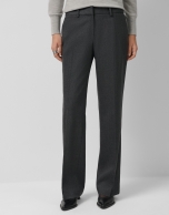 Pantalón recto gris melange