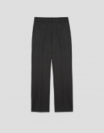 Pantalón recto gris melange
