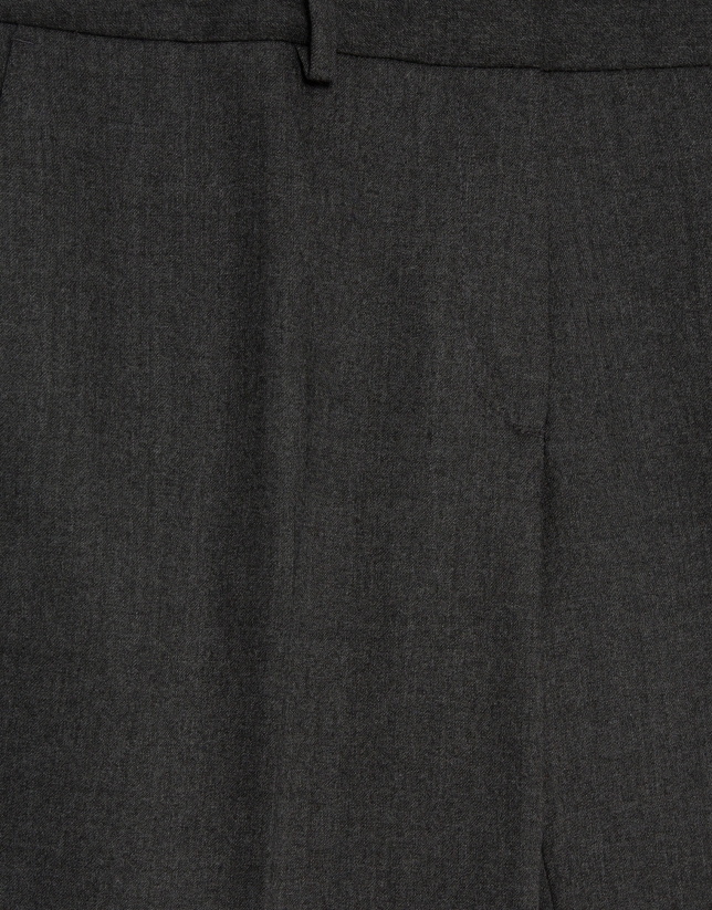 Pantalón recto gris melange