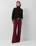 Eggplant wide-leg jeans