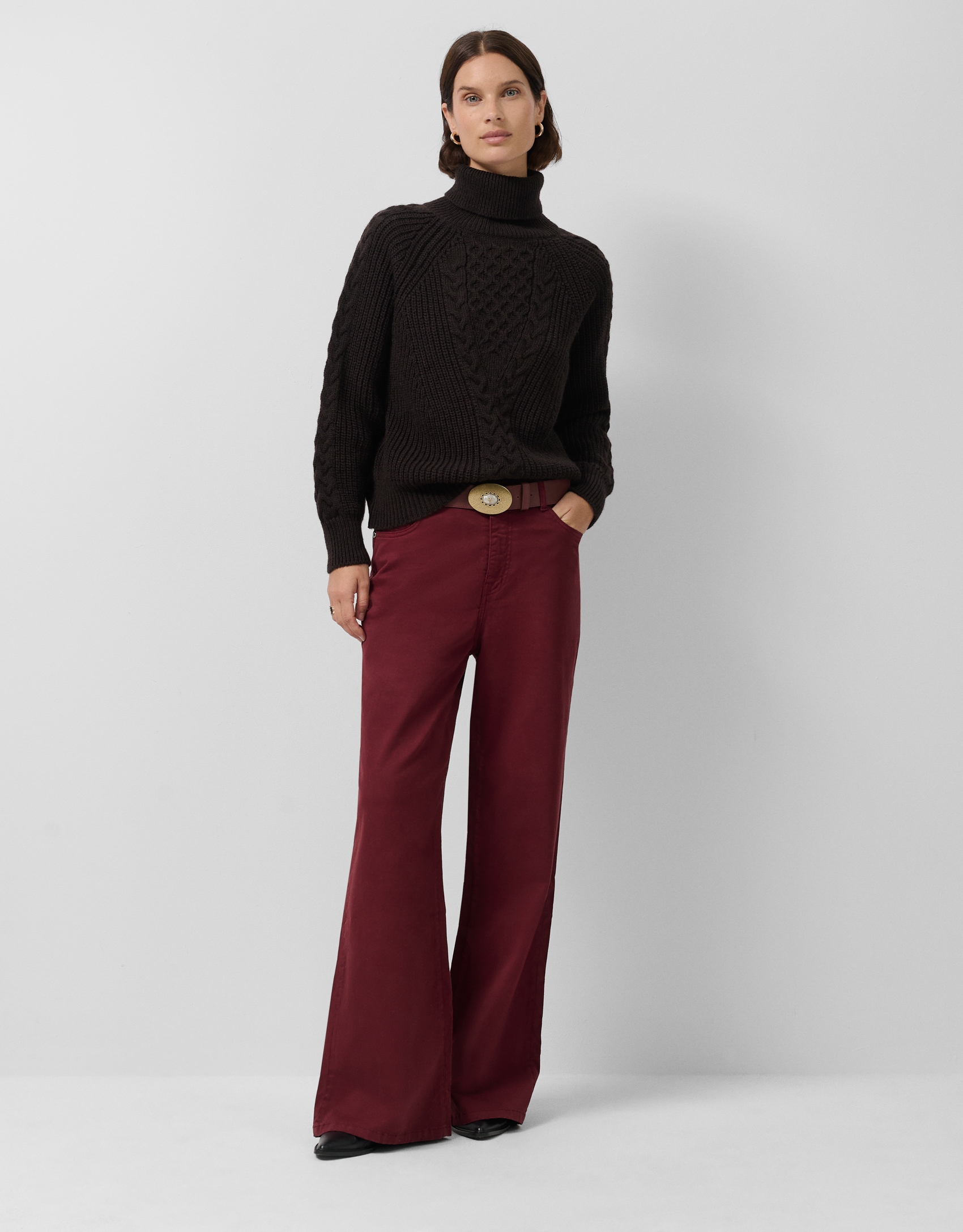 Eggplant wide-leg jeans