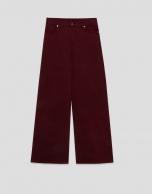 Burgundy wide-leg jeans