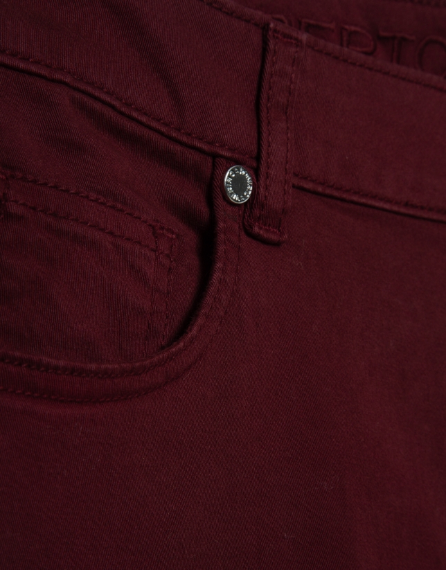 Burgundy wide-leg jeans