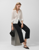 Pantalón recto crepé negro