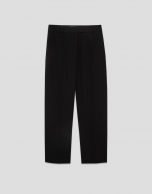 Pantalón recto crepé negro