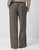 Pantalón recto con doble trabilla punté cámel