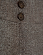 Straight trousers with double belt loops in camel stitch