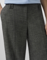 Pantalón recto con doble trabilla punté gris