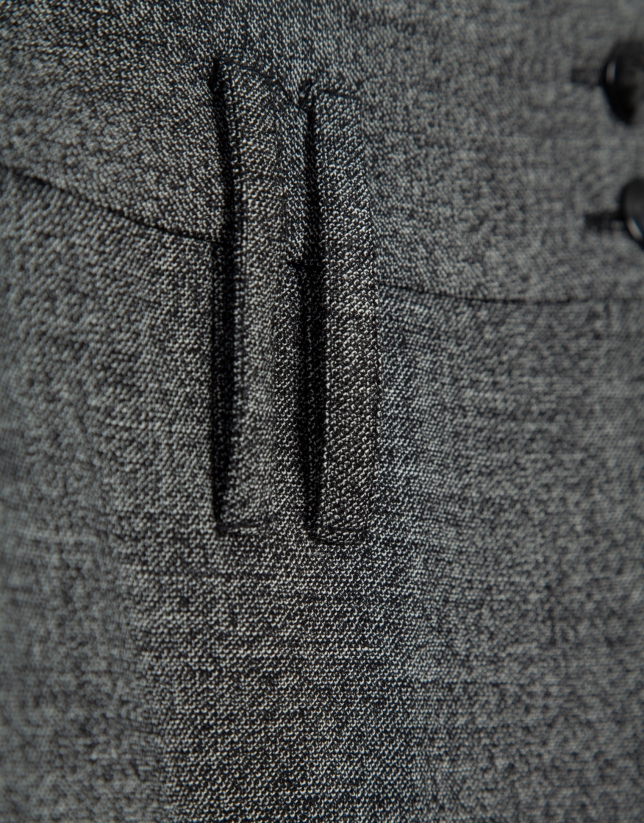 Pantalón recto con doble trabilla punté gris