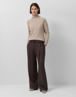 Wide trousers with brown belt