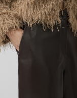Pantalón ancho napa marrón