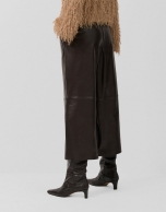 Pantalón ancho napa marrón