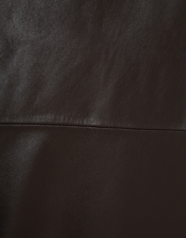 Brown napa wide-legged trousers