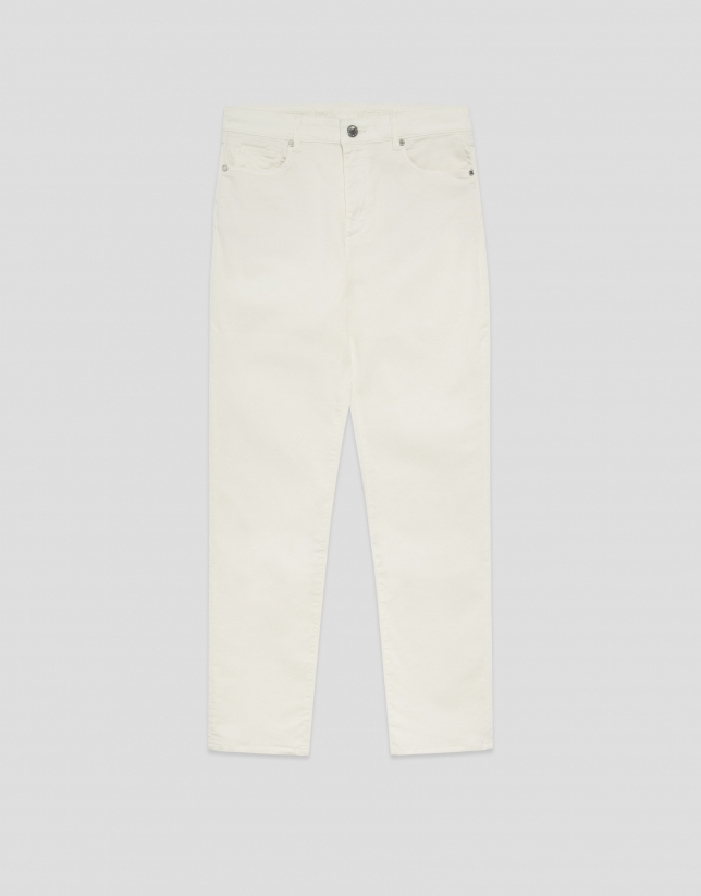 Pantalón cinco bolsillos algodón crudo