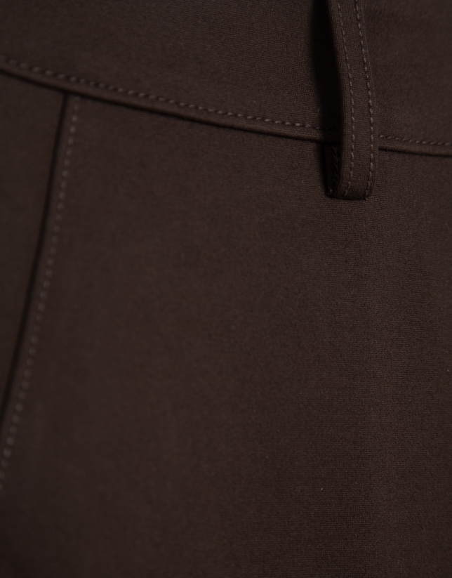 Brown stretch knit pants