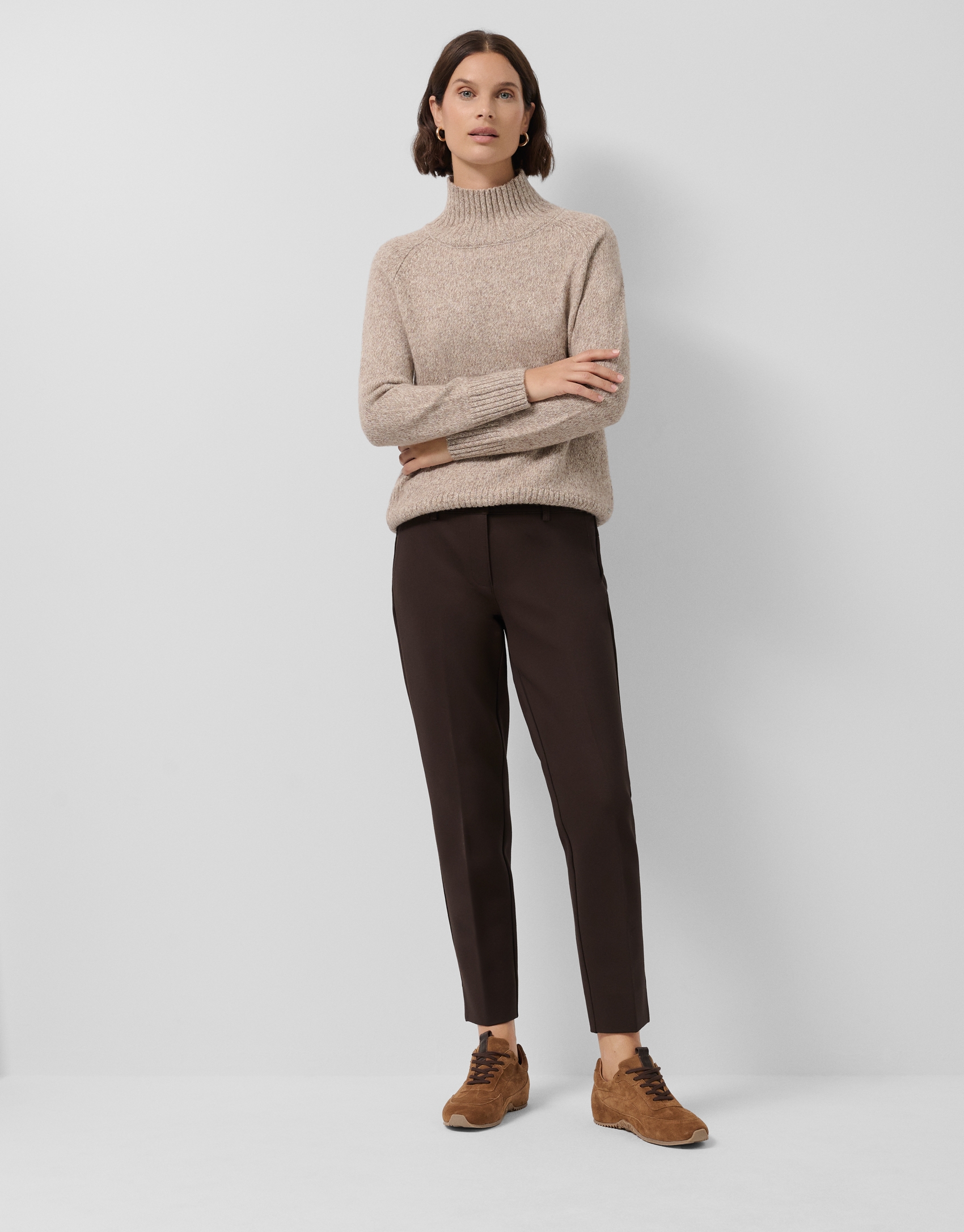 Brown stretch knit pants