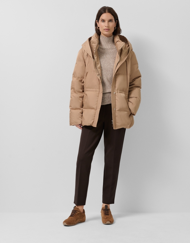 Brown stretch knit pants