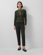 Gray stretch knit pants