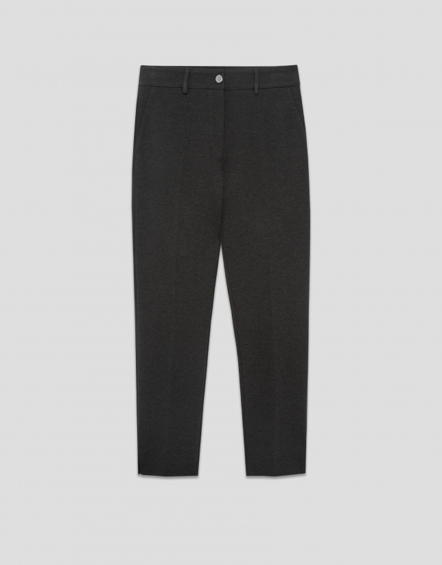 Pantalón punto elástico gris
