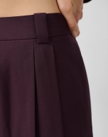 Pantalón pinzas corte masculino lana burdeos