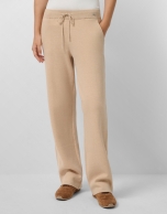 Beige knitted jogger pants