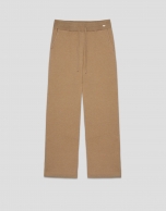 Beige knitted jogger pants