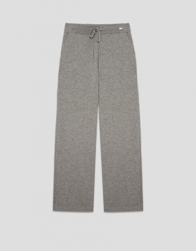 Pantalón jogger punto tricotado gris