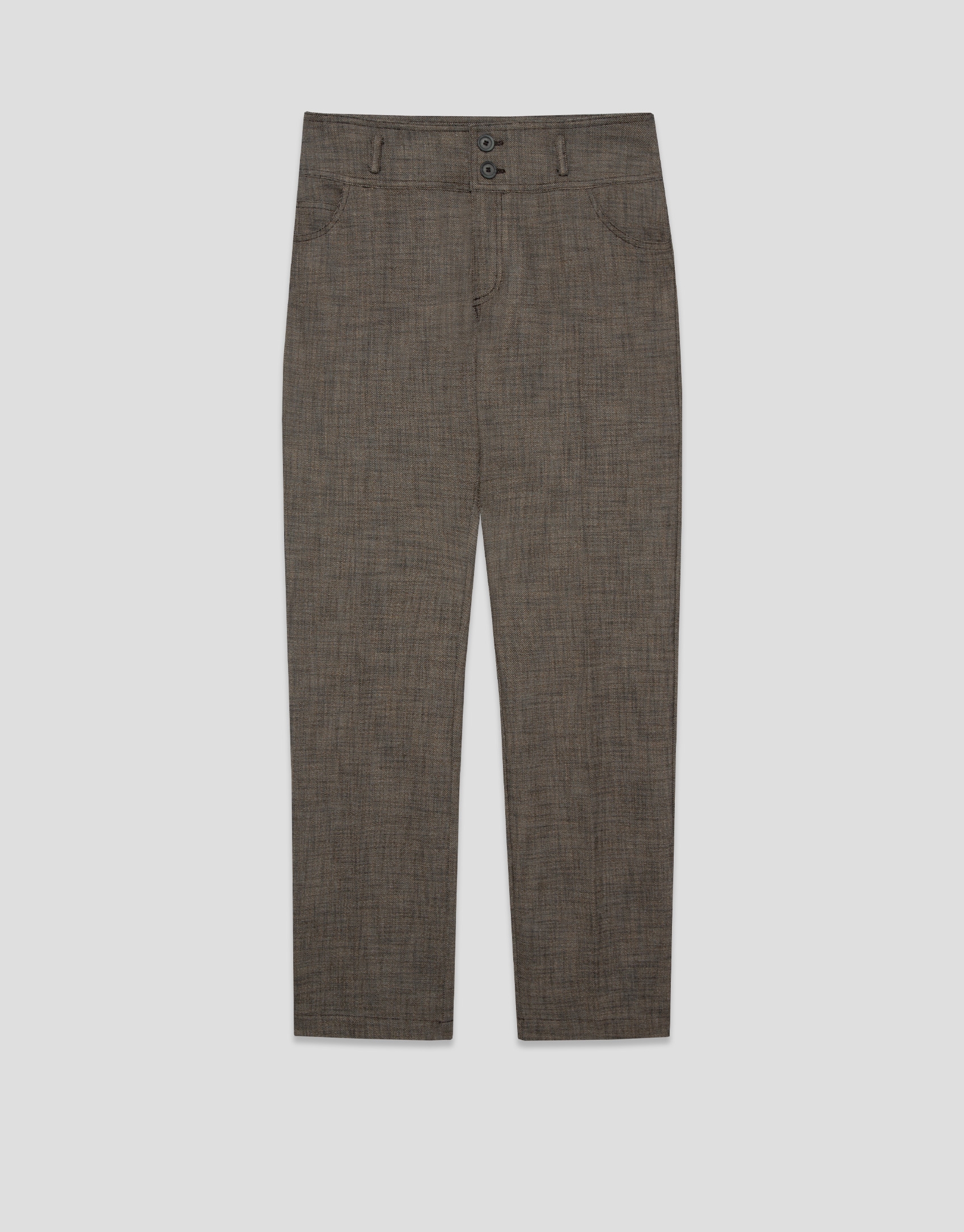 Pantal&oacute;n recto 4 bolsillos microdibujo tostado